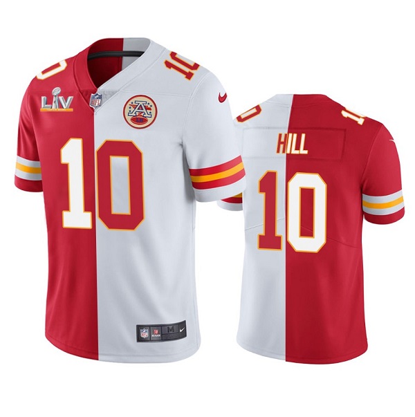Men's Kansas City Chiefs #10 Tyreek Hill Red/White NFL 2021 Super Bowl LV Vapor Limited Stitched Jersey
